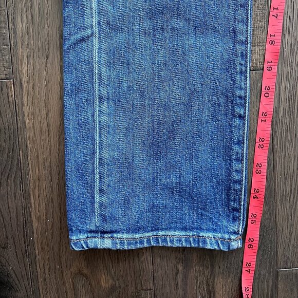Madewell High Rise Straight Crop Jeans Size 26 Medium Wash Distressed Denim - Picture 6 of 8